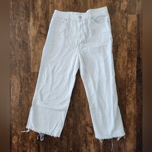 White Frayed Hem Jeans Size 10